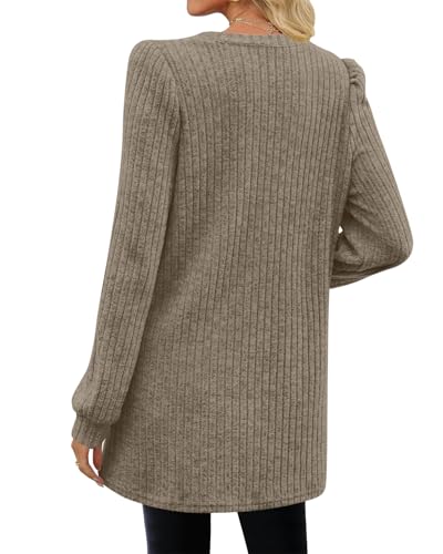 2025 Long Shirts for Women to Wear with Leggings Long Sleeve Tunic Tops Loose Fit Dressy Tunic Sweaters with Pockets2