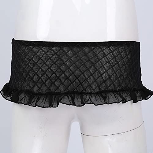AGJGFM Mens Sissy Lingerie Elastic Waistband Frilly Ruffled Tulle Layered Mesh Mini Tutu Skirts3