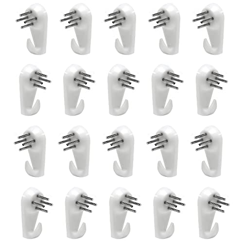 Image of 20Pcs Hardwall Hangers for Hardware Picture Hanger Invisible Nail Hangers No Damage Wall Hangers for Photo Frame Art Painting Non-Trace Drywall Stucco Concrete Hooks 1.18 inch x 0.59 inch (LxW)