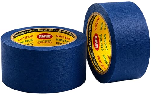 Image of Mario Blue Masking Tape - 20 Meter Length, 48mm Width - Extra Wide Masking Tape for Painting, DIY & Surface Protection - Strong Adhesion, Clean Peel - Pack of 2 Rolls