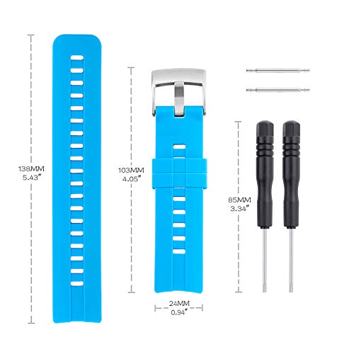Sencato Watch Bands Compatible With Suunto Spartan Sport Hr, Classic Soft Rubber Replacement Wrist Strap For Suunto Spartan Sport Hr Smart Watch Band (Blue) #TOP2