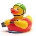 DUCKSHOP I Badeente Ruderboot I Quietscheente I L: 7,5 cm I inkl. Badeenten-Schlüsselanhänger im Set