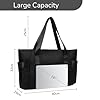 Augesak Handtasche Groß Damen, Tote Bag Shopper Taschen, Handtasche Groß Mit Laptopfach, Strandtasche Shopper Tasche Damen Laptoptasche, Umhängetasche Handtaschen für Arbeit Schule Reisen Gym-Schwarz #1