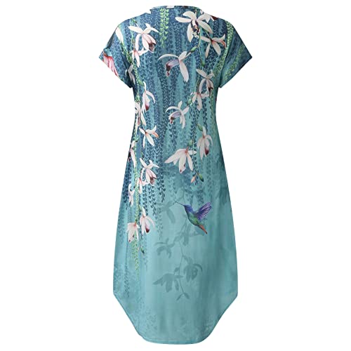 Cute Beach Dresses For Women Maxi Dress For Women Summer Short Db Moon Women Summer Casual Short Sleeve Dress Green #TOP4