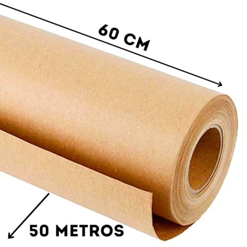 Kit 2 Rolos De Papel 60 CM Semi Kraft Bobina 1,6kg Pardo Embalagem Caixa