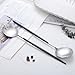 Zerophilo Salad Servers,Spoon and Fork Set 11.41 inch,18/10 Stainless Steel Salad Serving Titanium Plating (black silver)