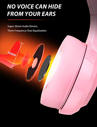image for ZIUMIER Pink Gaming Headset for PC, PS4, PS5, Xbox One, Xbox Series S/