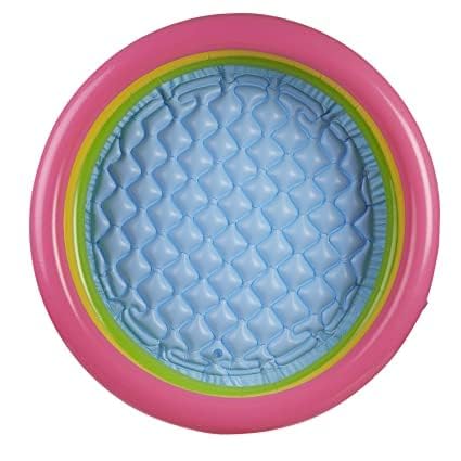 Image of LONGMIRE 4 Ft Round with Pump Swimming Bath Tub for Kids | Inflatable Sunset Glow Round Colourful Ring Baby Portable Baby Bath tub | 0-5 Years | Indoor & Outdoor Swimming Pool for Kids (Multi Color)