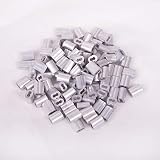 HIGOOD Aluminum Crimping Loop Sleeve for 3/32" Diameter Wire Rope and Cable (3/32" 100PCS)