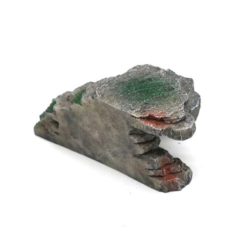Gecko Hide Shale Scape Step Ledge, Reptile Cave Hideout Tank Accessories Decorations, Great for Reptiles, Amphibians, Leopard Gecko, Lizard, Frogs, Turtle (Small-B-7.3 * 4.4 * 3)