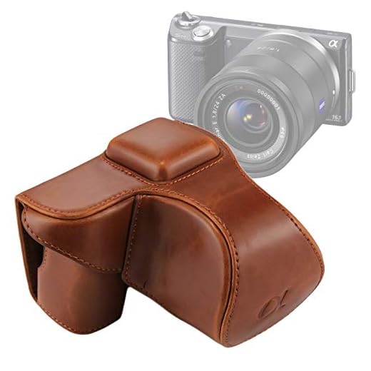 Kamera väska bzn Full Body Camera PU Läderväska Väska med band för Sony Nex 5N / 5R / 5T (16-50mm / 18-55 mm lin) (svart) (kaffe) (brun) (Color : Coffee)