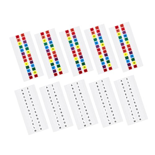 GRIRIW 10 Sheets Waterproof Colorful Sticky Page Tabs Removable Alphabet Index Markers for Notebooks and Books Small Decorative Adhesive Memo Tabs