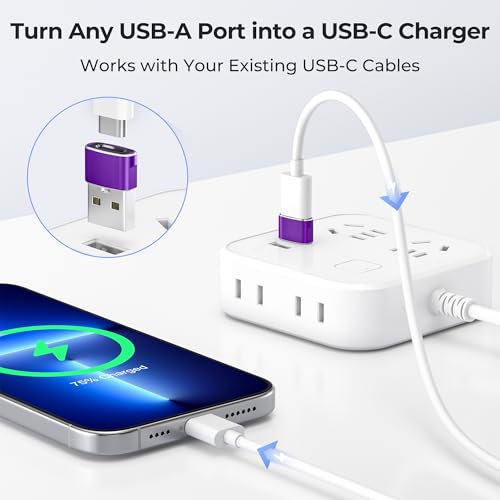 Image of Basesailor USB to USB C Adapter 3 Pack,Type C Female to USB A Male Cable Converter for Apple Watch iWatch Series 7 8,iPhone 15 14 13 11 Max Pro,iPad 10 9,Air 4 5 Mini 6,Samsung Galaxy S23 S22 S21,OTG
