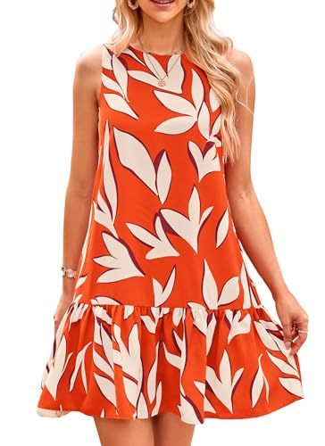 Image of PRETTYGARDEN Women's 2025 Summer Boho Floral Mini Dress Sleeveless Backless Short Wedding Guest Beach Vacation Sundresses