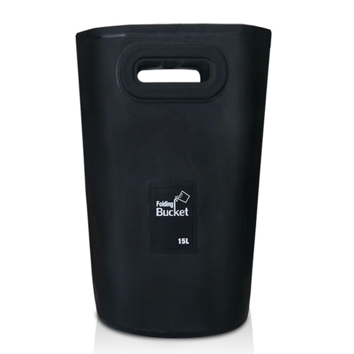Seau de camping pliable noir de 15L idéal pour vos pique-niques