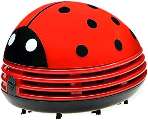 卓上クリーナー てんとう虫型 ハンディクリーナー 掃除機 ハンディ 消しゴムかす 乾電池式卓上そうじ機 ほこり机 可愛い (レッド)