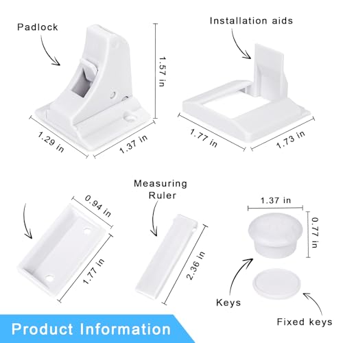 Starkitchen G-2034-LATCHLOCKS 4 Pack Cabinet Locks Child Safety, Adhesive Magnetic Baby Proof Cabinet Locks Drawer Lock thumb #6