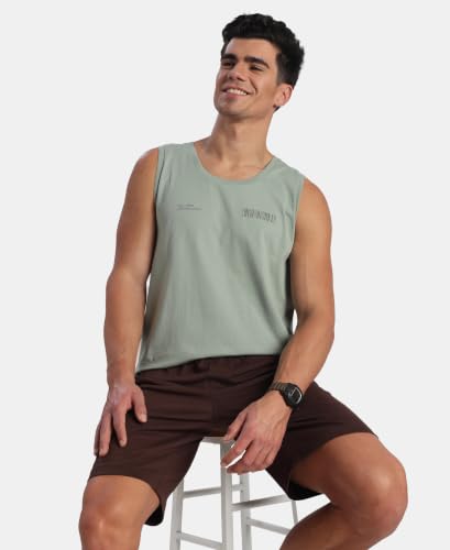 Image of Jockey 9928 Men Super Combed Cotton Rich Graphic Printed Tank Top