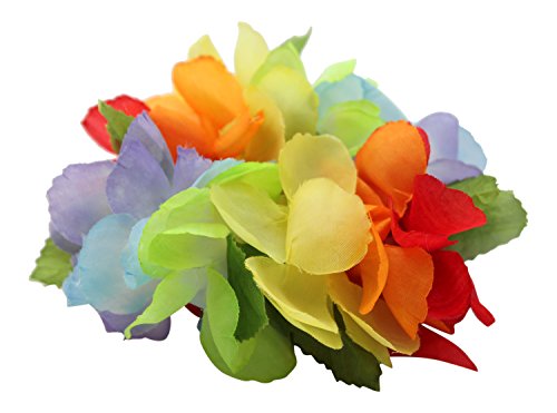 Hawaii Luau Party Artificial Fabric Royal Wrist Band Rainbow