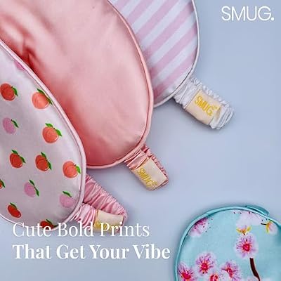 SMUG Satin Sleep Mask - Travel, Night Shift, Sleeping Eye Mask for Women & Men - Soft to Nourish Skin, Reduce Dark Circles - Deep Dream Sleep Aid Eye Cover to Block Out Light - Candy Shop