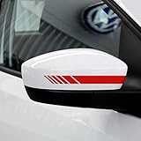 JenNiFer 2Pcs Auto Rückspiegel Aufkleber Vinyl Streifen Aufkleber Emblem Kk Für Mercedes - Red