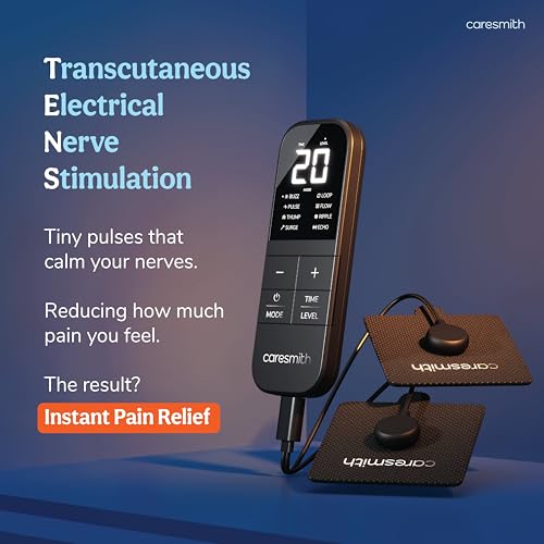 Image of Caresmith Charge Tens Massager for Pain Relief | Tens Machine for Physiotherapy | 8 Modes & 20 Intensities | USB C Fast Charge | Massage Machine For Body Pain |Electric Muscle Stimulator for Pain Relief