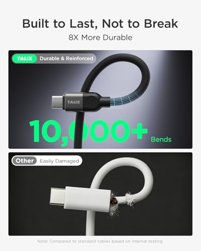 TALIX 240W USB-C to USB-C Fast Charging Cable: 10' $9.49; 6.6' $7.60; 3.3' - image 5