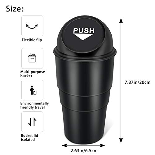 Yiovvom Car Garbage Can With Lid, Leakproof Vehicle Automotive Cup Holder Car Trash Can , Small Trash Bin For Automotive Office Home Kitchen(Black, 1) #TOP1