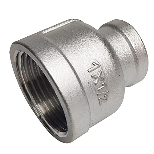 Niple reductor hembra 3/4 a 1/2 inoxidable 304 NPT unión de tuberías 6