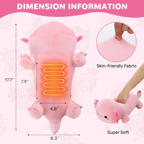 Image of Axolotl Heating Pad for Period Cramps Menstrual Pain Relief, Portable Electric Heat Pads USB Powered, Cute Stuff Axolotl Plush Stuffed Animals Gifts, Funny Gift for Women Teen Girls Birthday Christmas