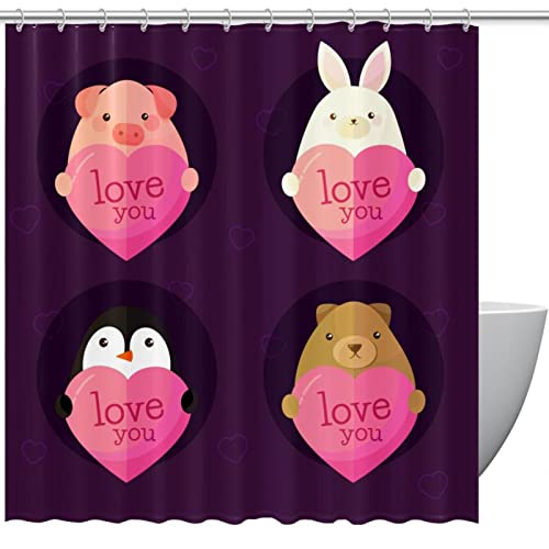 Rideau de douche cochons animaux pour égayer la salle de bain - 2