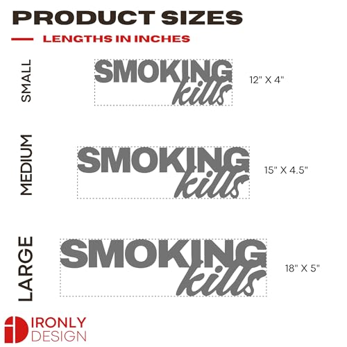 Image of Sticker for Glass & Mirrors| Minimal Vinyl Decal for Bedroom Bathroom & Cafe | Self-Adhesive Waterproof Quote Aesthetic Mirror Sticker | No Mirror Included (Smoking K*lls, Large, Matt White)