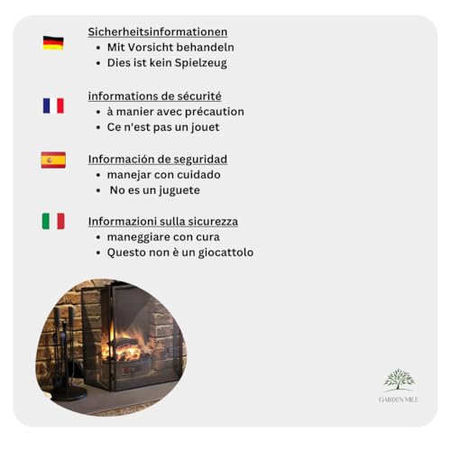 Marco Paul Metal Fire Guard Heavy Duty 3 Panel Fire Guards For Living Rooms Black Powder Coated Fireguard For Home Log Burner Folding Fireguards Baby Safe Fireplace Safety Screen Fireside Accessories