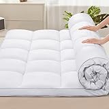 Shilucheng King Mattress Topper, Extra Thick 1000 GSM Mattress Pad Cover for Back Pain Relief, Breathable Pillow Top Protector with 8-21' Deep Pocket, All Season Bedding (White,78'x80')