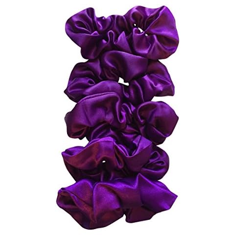 Satin Life Lightweight Satin Scrunchies (5 Pack) (Purple) Cover