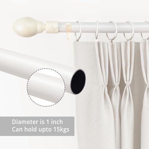 Image of FAPBADRI Curtain Rod /Pipe Heavy Quality Mild Steel for Home /office door, window, shower, 1 inch diameter (25mm), Color - Ivory, Length - 60 inches (5 feet), 3 Pipes