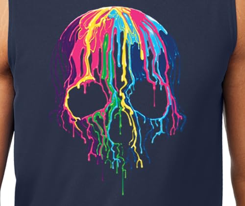 Buy Cool Shirts Mens Melting Skull Muscle Hoodie T-Shirt3