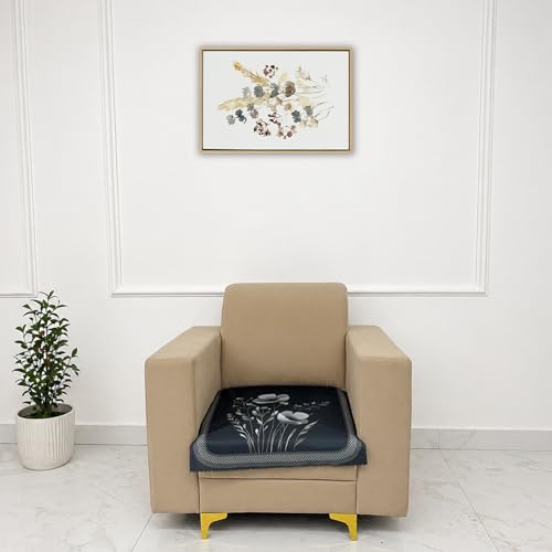 Image of Homerz Premium Waterproof Jasmine Joe Sofa Seat Cover - Floral Printed Sofa Protector | Non-Slip, Washable & Durable Sofa Protector (Grey, 1 Seater)