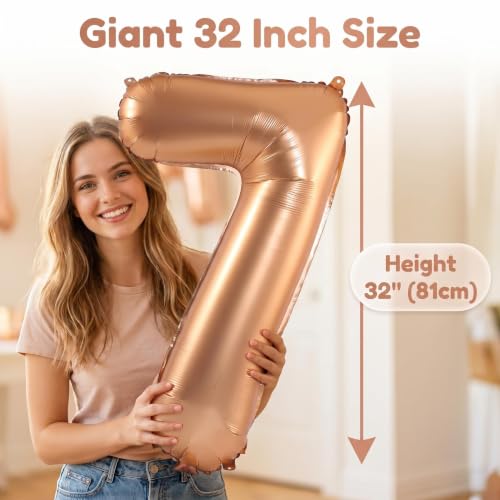 Image of YPSelected 32 Inch Large Foil Helium Number Balloon Birthday Wedding Party 0-9 (Orange, 7)