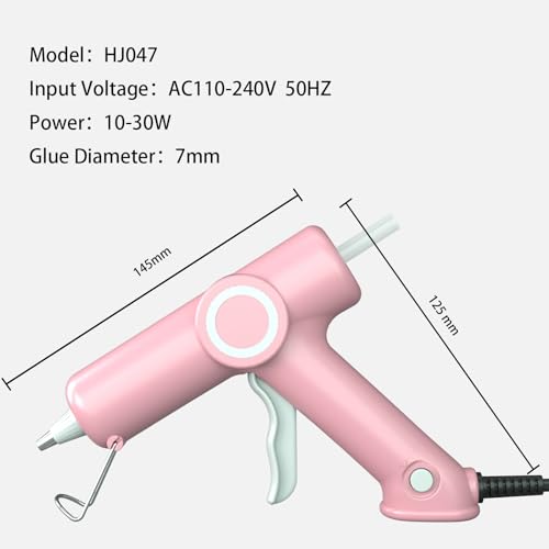HHYSSG Klebepistolen 20W Heißklebepistole mit 30 Heißklebesticks Geeignet für Kleine Heimwerkerprojekte und Schnelle Reparaturarbeiten im Büro (Rosa)