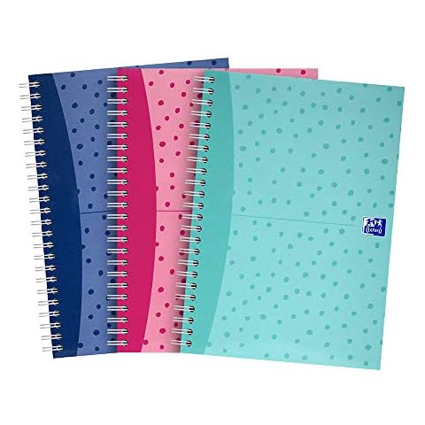 Oxford A5 Notebook, Wirebound, Lined, 200 Page, Assorted Colours, twin pack Cover