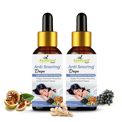 Image of Ayumcure Anti Snoring Drops 30ML| Herbal Nasal Drops for Snoring Relief & Better Sleep | With Indian Bael, Draksha, Dry Ginger & Long Pepper | Improves Breathing | 100% Natural for Men & Women ( pack of 2 )
