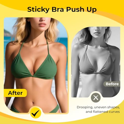 image for DesirTop Double Sided Sticky Bra Push Up, Invisible Bra Pad Inserts fo