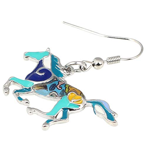 NEWEI Enamel Alloy Sweet Running Horse Earrings Drop Dangle Fashion Animals Jewelry For Women Kentucky Derby Gifts4