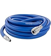 Poppstar Druckluftschlauch 5 m (Hybrid PVC mit Gewebe, Innendurchmesser 9,2mm mit Schnellkupplung...