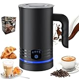 Bizcasa Espumador de Leche Eléctrico 4 en 1,Calentador de Leche 430ML,Apagado Automático,Revestimiento Antiadherente,Silencioso,Espuma Fría y Caliente con Leche,Capuchinos,Macchiato,Chocolate Caliente