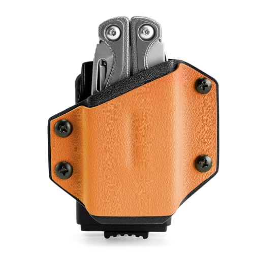 TACTICAL GEEK TX1 Multi-Tool Sheath, EDC Multi Tool Sheath Holder Holster, Adjustable Sheath with Back Clip for Belt, Multi-Tool not Included (Orange)