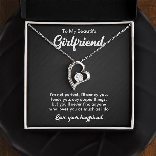 To My Girlfriend Forever Love Necklace With Heartfelt Message & Elegant Box, Girlfriend Necklace Gift From Boyfriend On Graduation, Birthday, Wedding, Christmas, Anniversary, Valentine's Day4