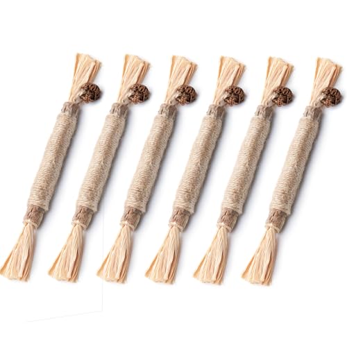 Potaroma Katzenminze Sticks, 6 Stück natürliche Katzen Kauhölzer Silvervine Sticks Katzenspielzeug, Kätzchen-Kauspielzeug für Zahnreinigung,...