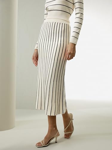 LilySilk 100% Silk Knitted Sweater Skirt for Women Soft Stretchable Long Slim Fit Ladies Silk Bottom A Line High Waist4